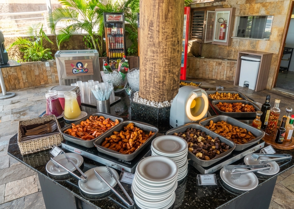 Beachfront buffet at El Aram Imirá